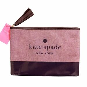 Kate Spade Deep Plum Ash Street Logo Large Tassel Pouch - NWT